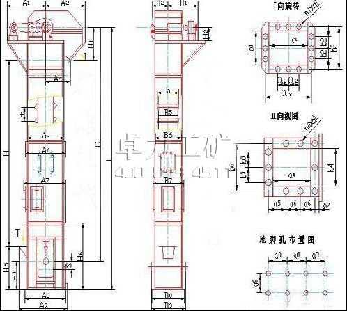 TD斗式提升機(jī)外形尺寸圖